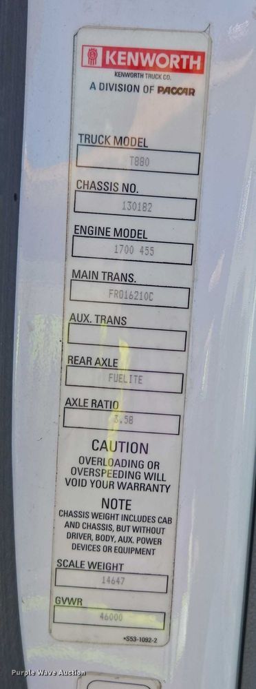 image for item DH8680 2016 Kenworth T880 semi truck