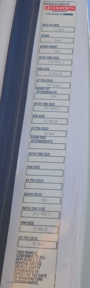 image for item DH8680 2016 Kenworth T880 semi truck