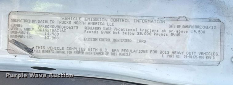 image for item DH8682 2013 Freightliner Business Class M2 semi truck