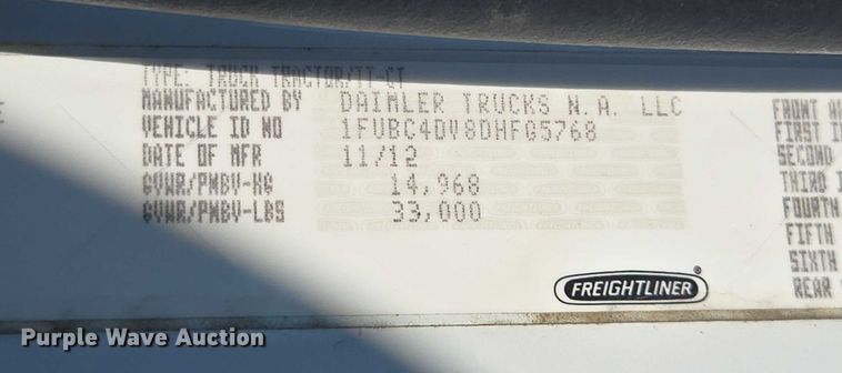 image for item DH8683 2013 Freightliner Business Class M2 semi truck