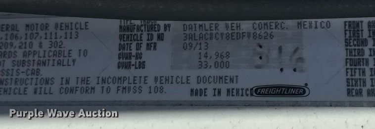 image for item DH8686 2014 Freightliner Business Class M2 box truck