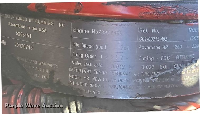 image for item DH8687 2013 Freightliner Business Class M2 box truck