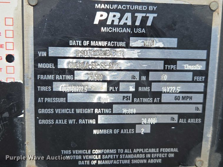 image for item DH8689 2021 Pratt GN412LA-EC-SS-R002 container trailer