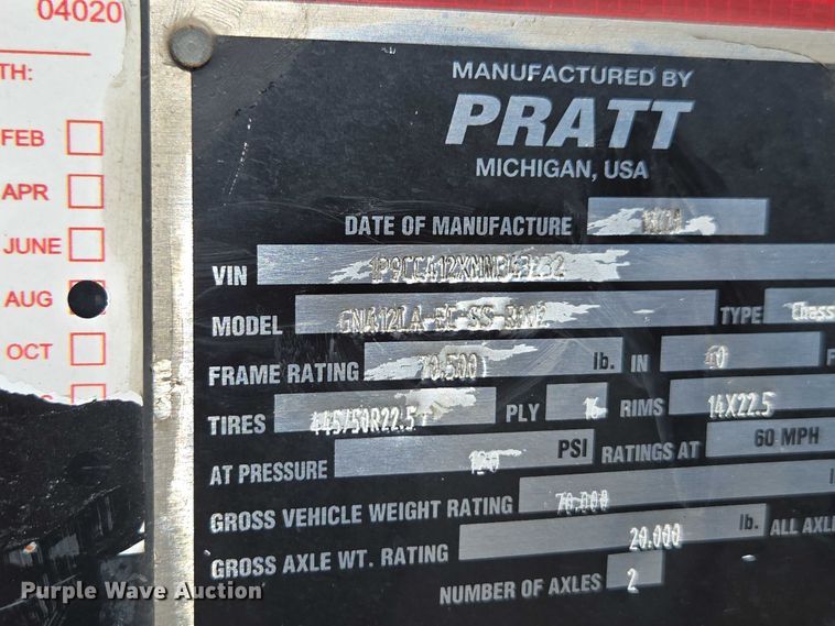 image for item DH8689 2021 Pratt GN412LA-EC-SS-R002 container trailer