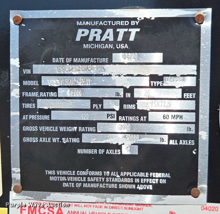 image for item DH8691 2021 Pratt DC432LS9AL-R017 container trailer