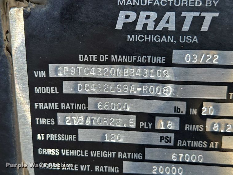 image for item DH8692 2023 Pratt DC432LS9A-R008 container trailer