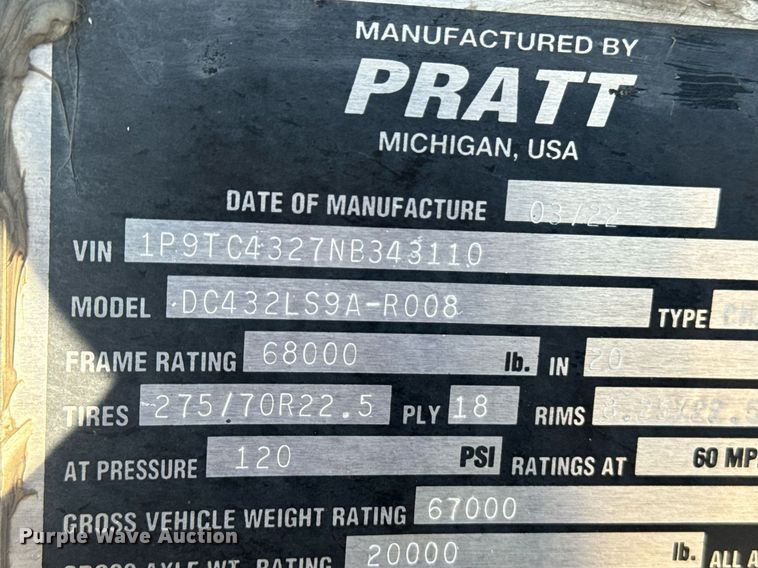 image for item DH8701 2023 Pratt DC432LS9A-R008 container trailer