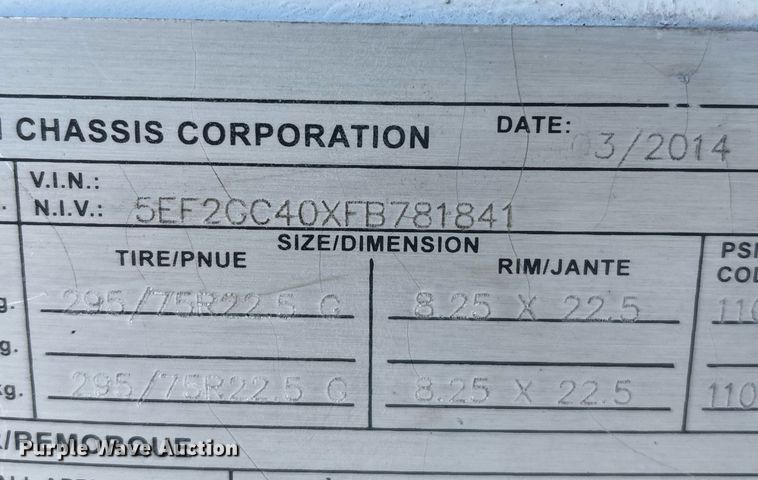 image for item DH8704 2015 Cheetah container trailer