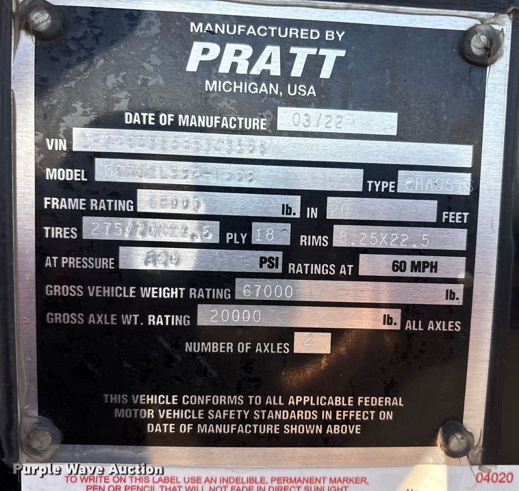 image for item DH8708 2023 Pratt DC432LS9A-R008 container trailer