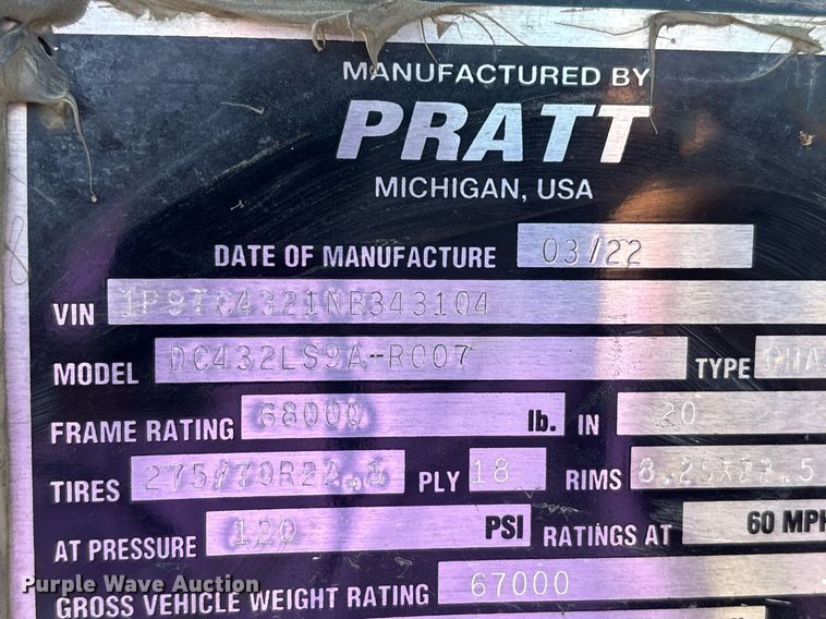 image for item DH8710 2023 Pratt DC432LS9A-R007 container trailer