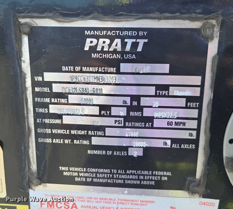 image for item DH8713 2021 Pratt DC432LS9AL-R018 container trailer