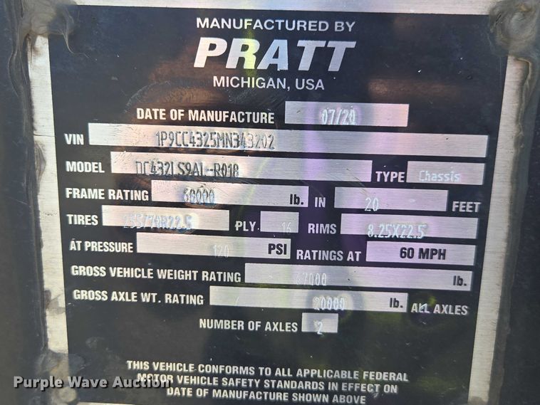 image for item DH8715 2021 Pratt DC432LS9AL-R018 container trailer