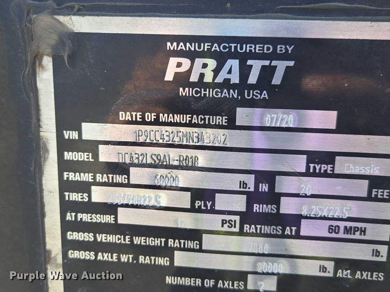 image for item DH8715 2021 Pratt DC432LS9AL-R018 container trailer