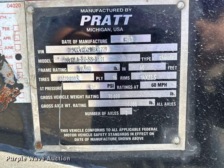 image for item DH8719 2021 Pratt GN412LA-EC-SS-R001 container trailer