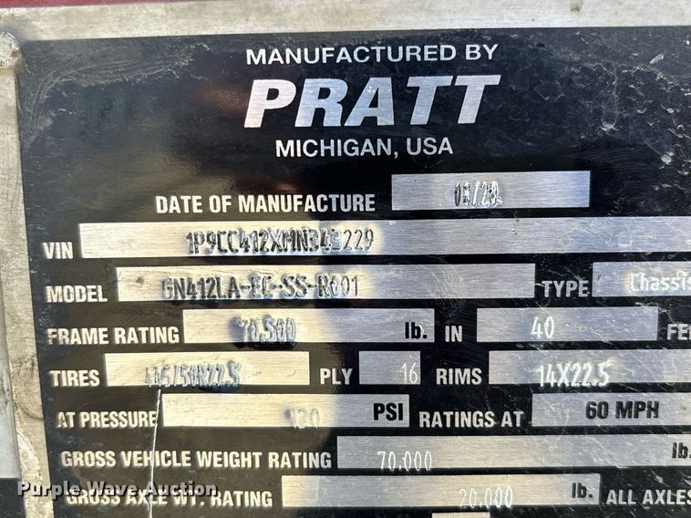 image for item DH8719 2021 Pratt GN412LA-EC-SS-R001 container trailer