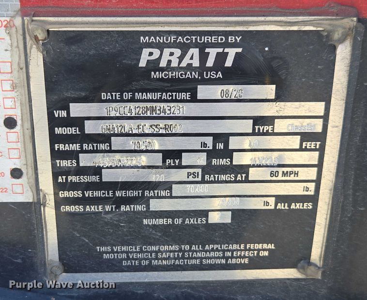 image for item DH8723 2021 Pratt GN412LA-EC-SS-R002 container trailer