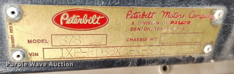image for item DP4997 1995 Peterbilt  378 semi truck