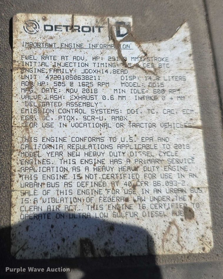 image for item DR3872 2019 Freightliner  Cascadia 126 semi truck