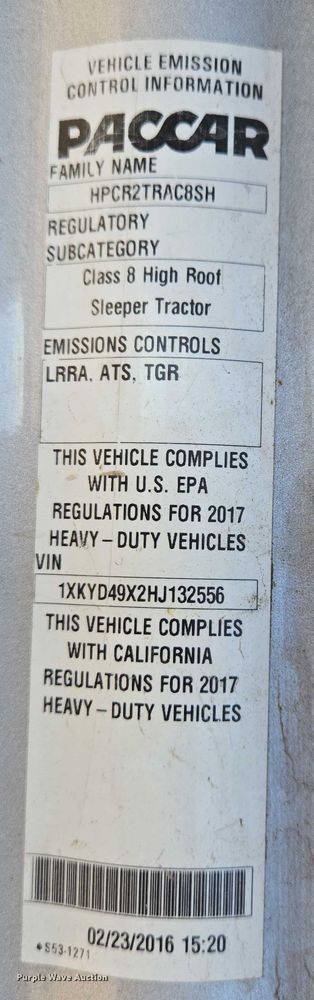 image for item DW7025 2017 Kenworth T680 semi truck