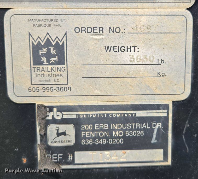 image for item DW7070 2008 Trail King stinger axle