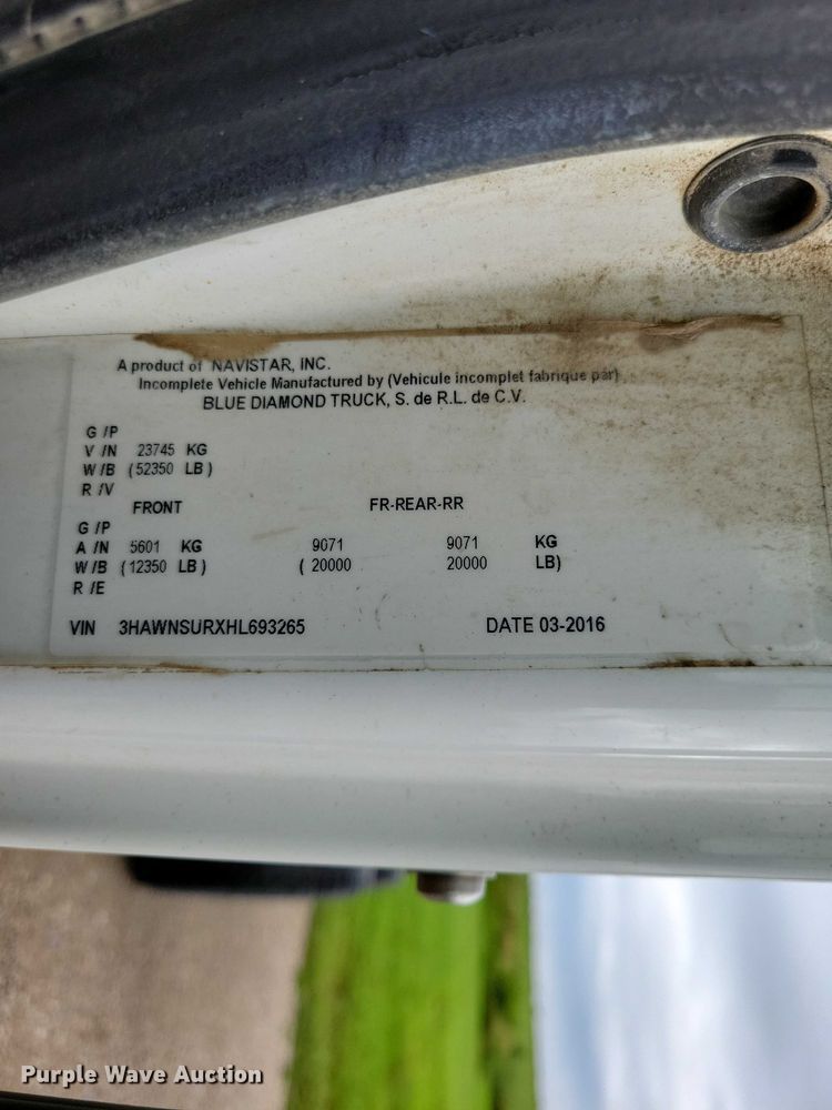 image for item DX7154 2017 International  7500 truck cab and chassis