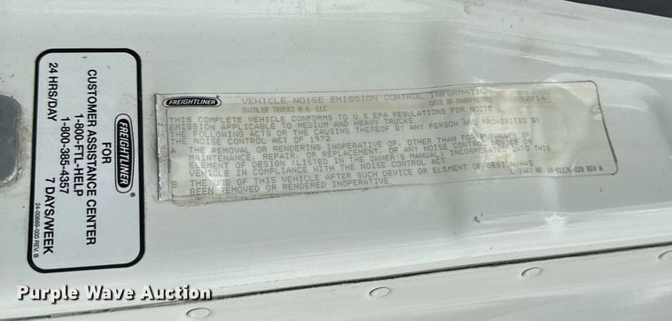 image for item EB2639 2015 Freightliner Cascadia 125 semi truck