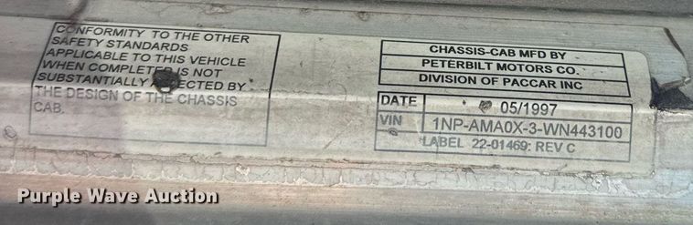 image for item EC3602 1997 Peterbilt 357 flatbed truck