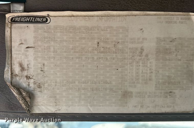 image for item EC3736 2012 Freightliner M2 box truck