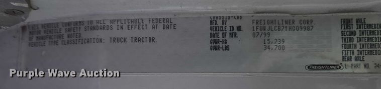 image for item EC4299 2000 Freightliner FL80 semi truck