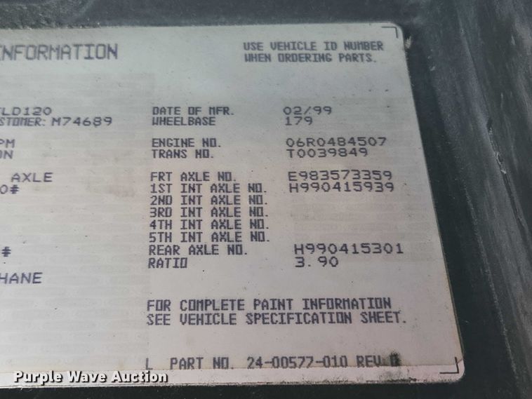 image for item EC4306 1999 Freightliner FLD120 semi truck