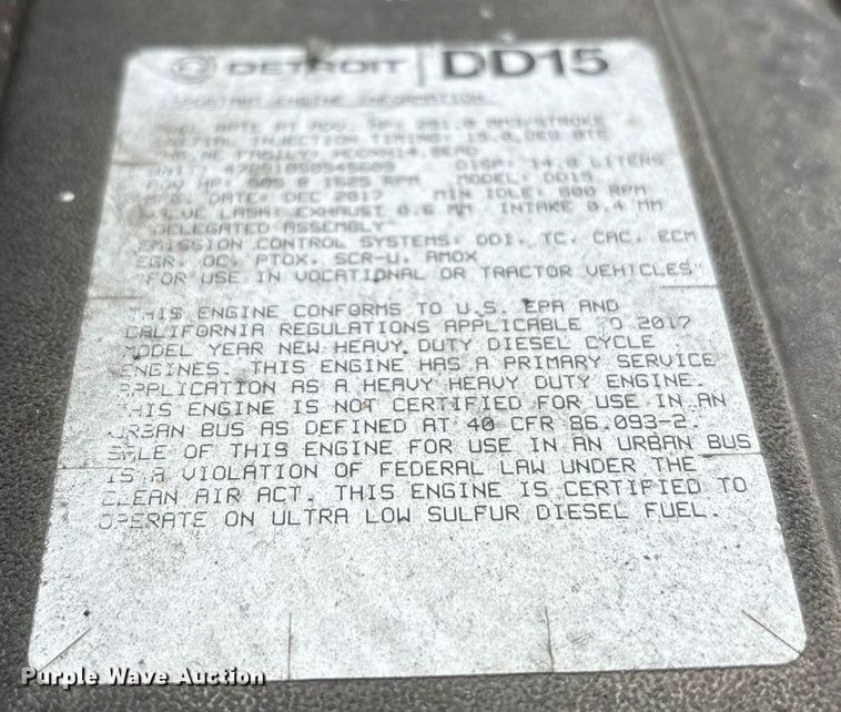 image for item EC4350 2019 Freightliner Cascadia 125 semi truck