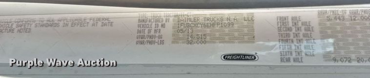 image for item EN4633 2014 Freightliner Business Class M2 semi truck