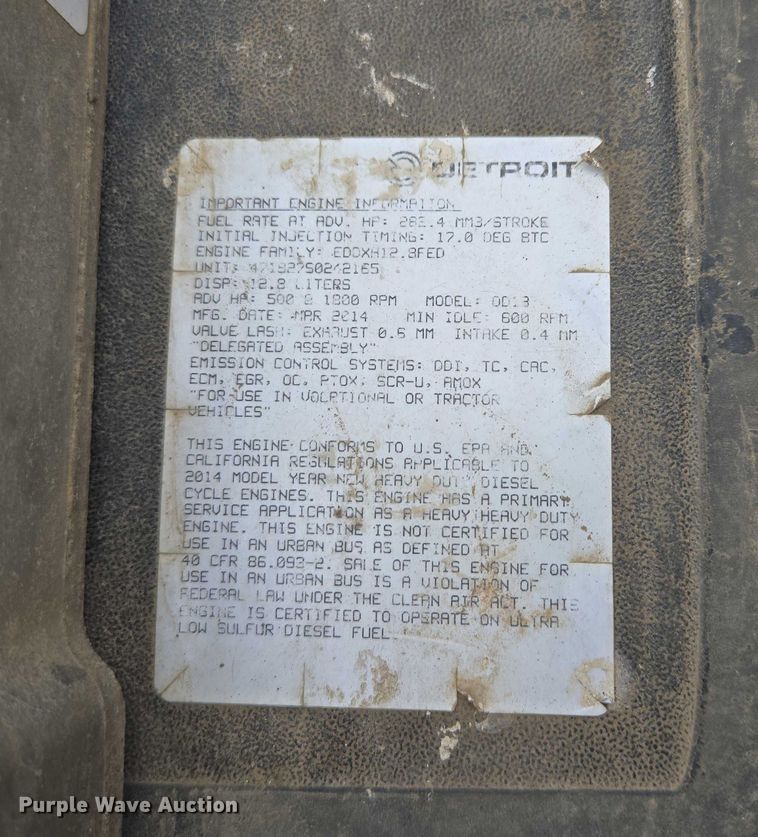 image for item ER5261 2015 Freightliner Cascadia 125 semi truck