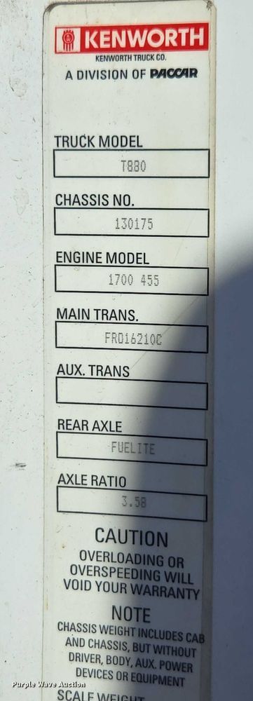 image for item FB9408 2016 Kenworth T880 semi truck