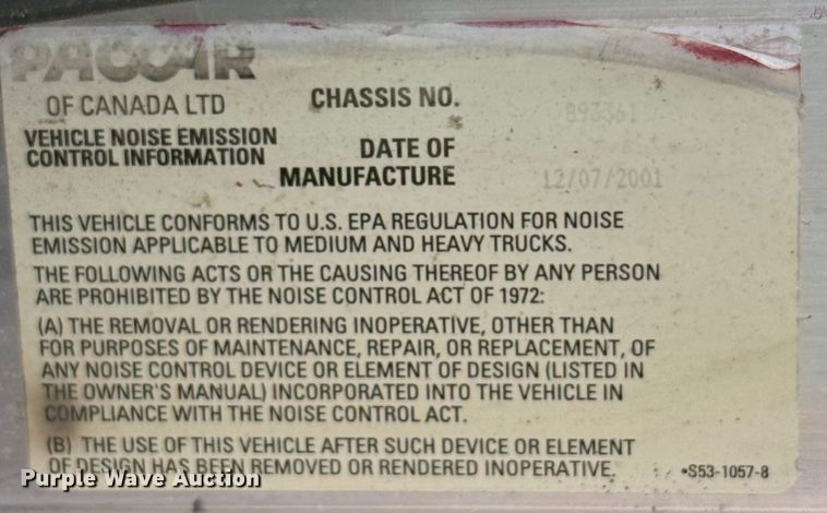 image for item HI9264 2002 Kenworth T300 truck cab and chassis