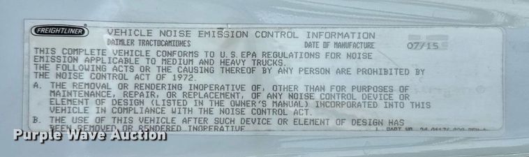 image for item HI9284 2016 Freightliner Cascadia 125 semi truck