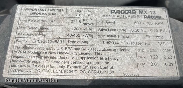 image for item YA0507 2015 Kenworth T680 semi truck