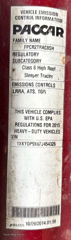 image for item YA0507 2015 Kenworth T680 semi truck