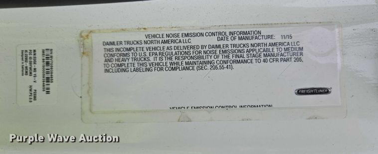 image for item YA0610 2016 Freightliner Business Class M2 box truck