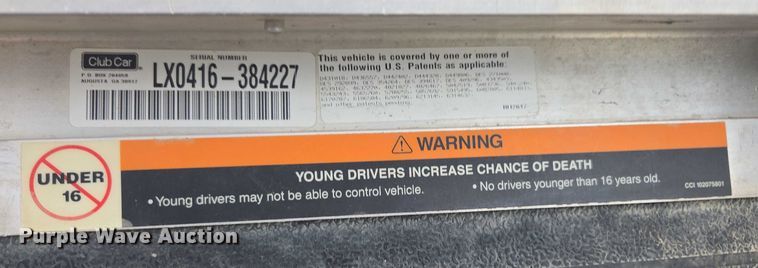 image for item DF8597 2004 Club Car Lynx golf cart