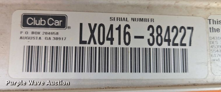 image for item DF8597 2004 Club Car Lynx golf cart