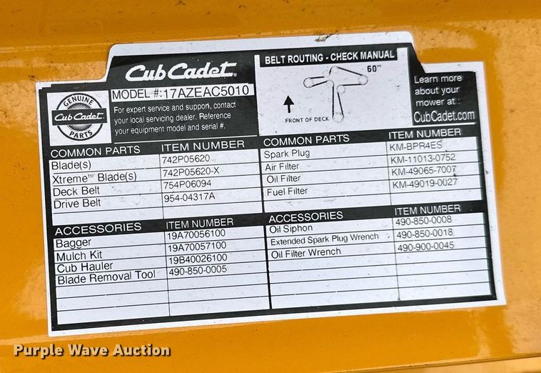 image for item DF8626 2019 Cub Cadet Ultima ZT3 ZTR lawn mower