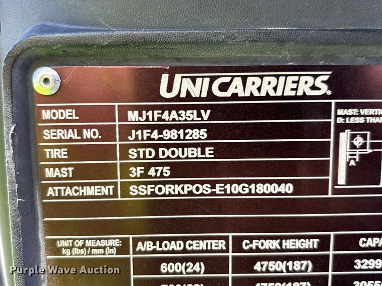 image for item DH8656 2015 Nissan PF80YLP forklift