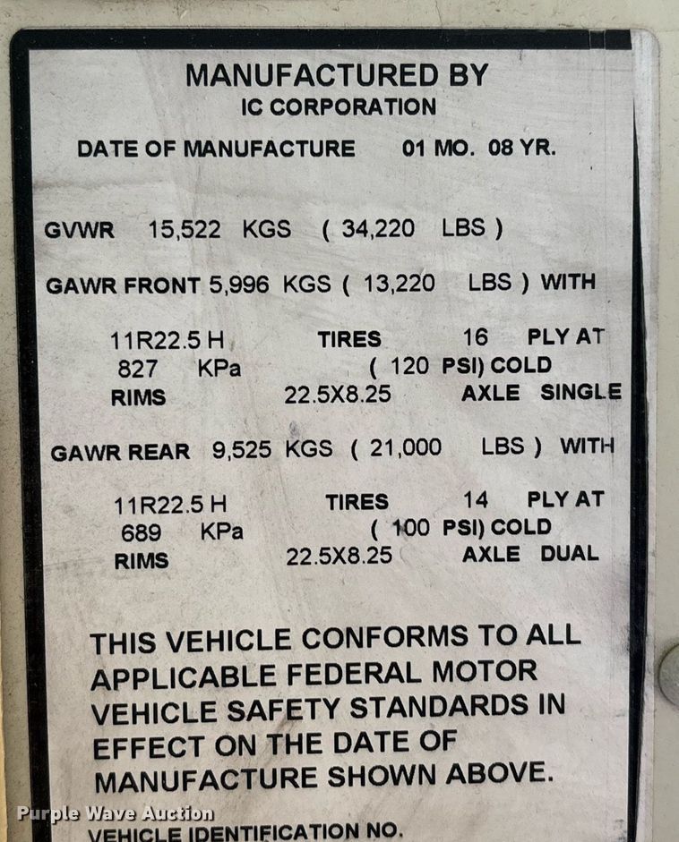 image for item DH8657 2009 IC Corporation PB305 school bus