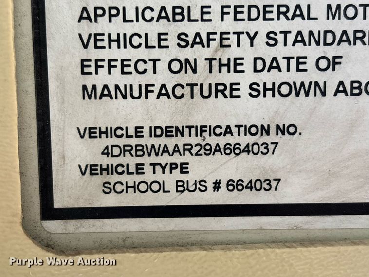 image for item DH8657 2009 IC Corporation PB305 school bus