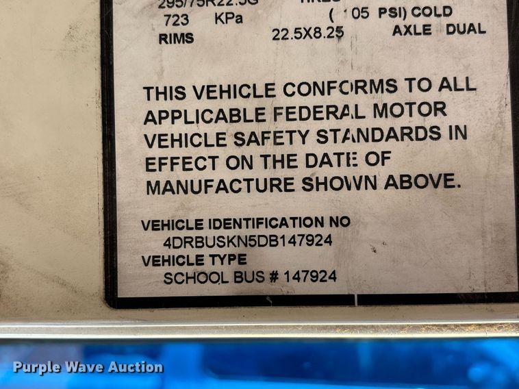 image for item DH8660 2013 International CE school bus