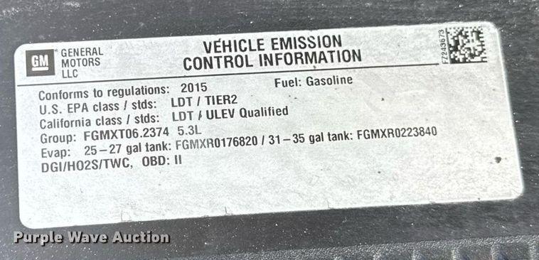 image for item DJ9533 2015 Chevrolet Silverado 1500 Double Cab pickup truck