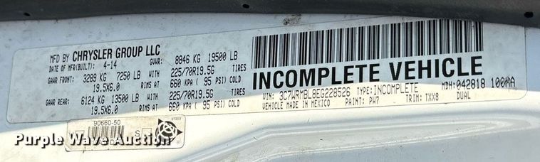 image for item DM1952 2014 Dodge Ram 5500 utility / service truck