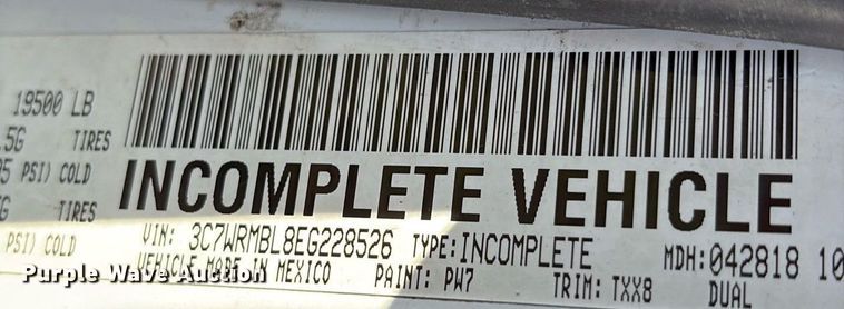 image for item DM1952 2014 Dodge Ram 5500 utility / service truck