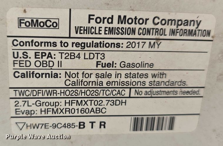 image for item DR3881 2017 Ford F150 XL SuperCab pickup truck